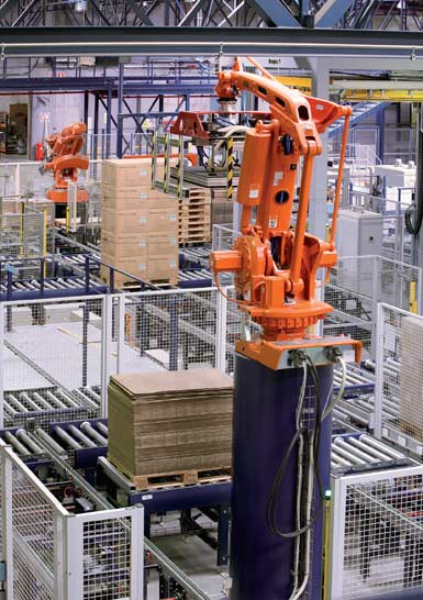 Antropomorfický robot pro obsluhu palet