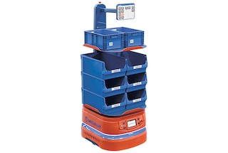 Robot AMR 100 se sloupem je ideální pro kolaborativní vychystávací operace