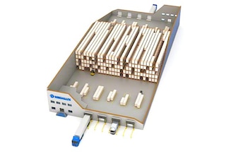 Paletové kyvadlo se dvěma přístupovými uličkami