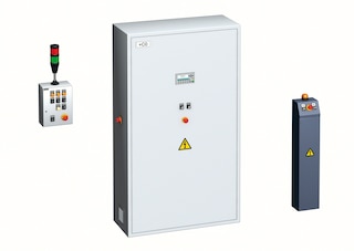 Řídicí systém Movirack zahrnuje tři typy zařízení: ovládací panel, panel hlavního napájení a palubní ovládací panely