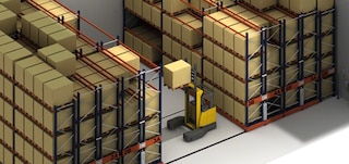 Systém, který automaticky osvětluje uličku, v níž aktuálně probíhá pracovní činnost