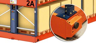 Bezkontaktní fotobuňky zajišťují plynulé a bezpečné zastavení mobilních základen