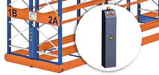 Pohyb mobilních základen Movirack lze řídit z palubních ovládacích panelů