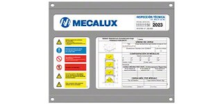 Upozornění na bezpečné zatížení obsahuje technické údaje push-back paletových regálů